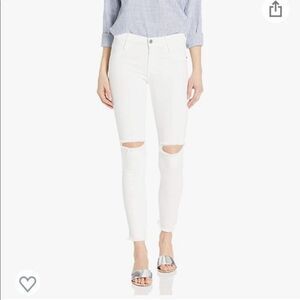 James Jeans J Twiggy Ankle Length Legging Jean in Frost White Raw Size 25
